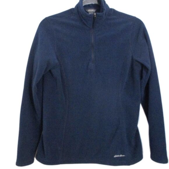 Eddie Bauer 1/4 Zip Blue Fleece Pullover Long Sleeve Top Size S - Picture 9 of 10